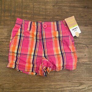 Carter's Plaid Pink Shorts Girls Size 12 Months NWT Baby
